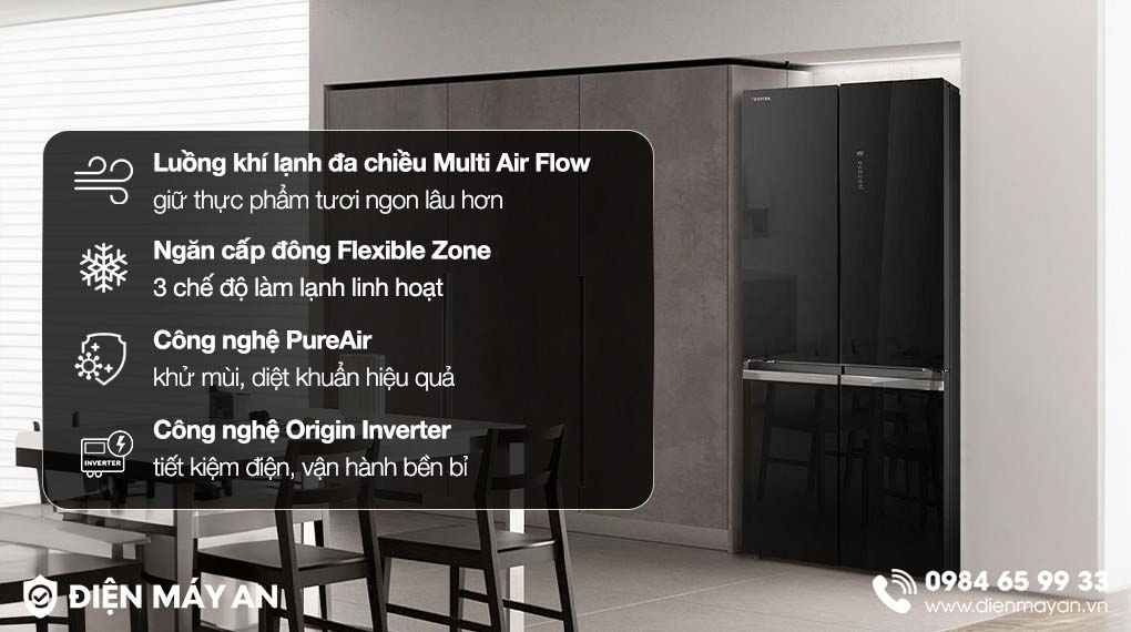 Tủ Lạnh Toshiba Inverter 515 Lít GR-RF665WIA-PGV(22)-XK - tổng quan thiết kế